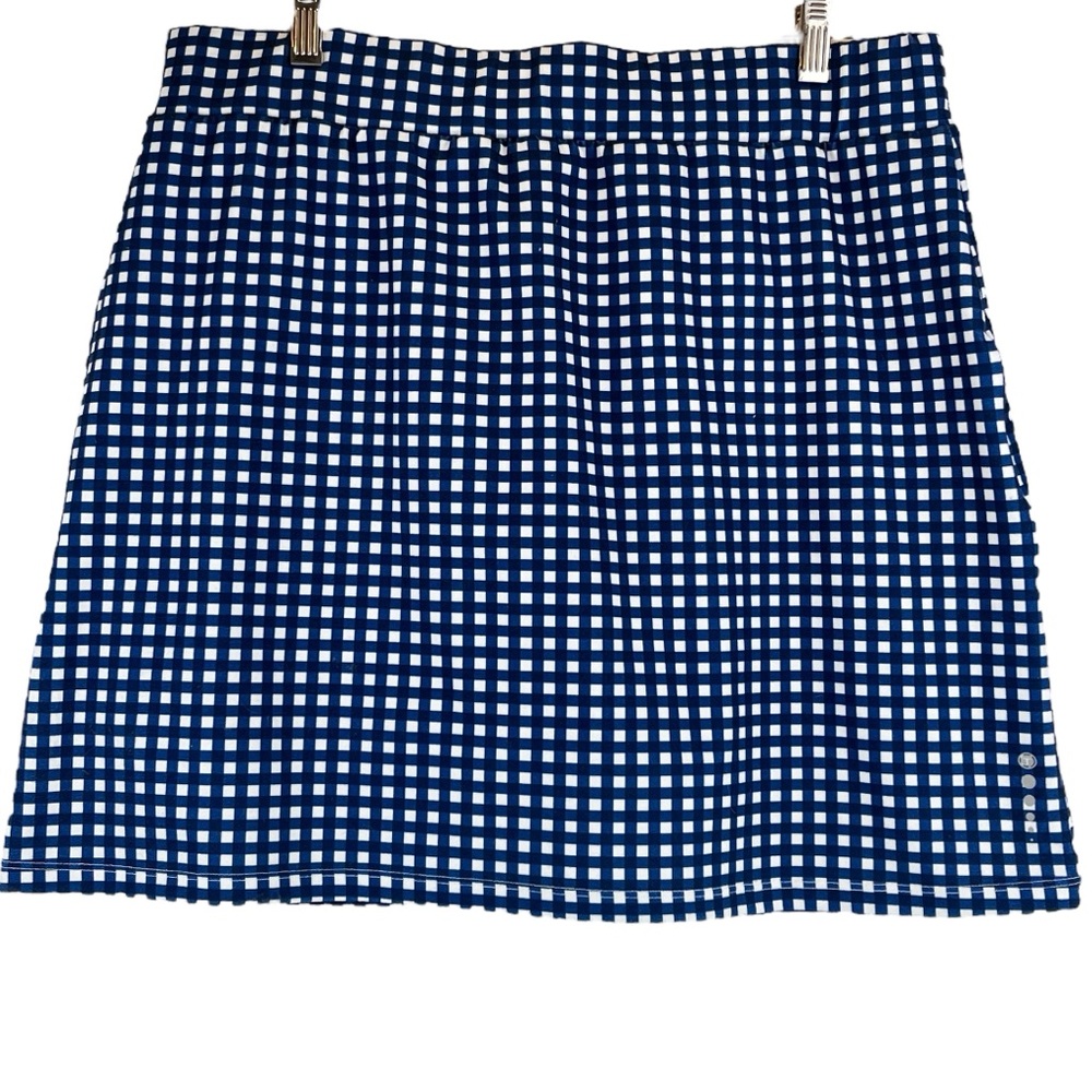 T by Talbots “On The Move” Wrap Skort Gingham Plaid Athleisure UPF 50+ Sz L - Picture 4 of 11